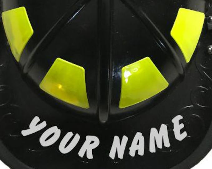 Firefighter Vinyl Decal Reflective Helmet Name Sticker FLASH Font Helmet Name Decal