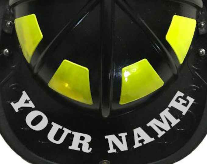 Firefighter Vinyl Decal Reflective Helmet Name Sticker CLARK BK Font Helmet Name Decal