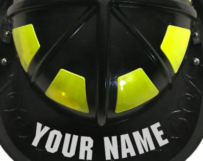 Firefighter Vinyl Decal Reflective Helmet Name Sticker MACHINE Font Helmet Name Decal
