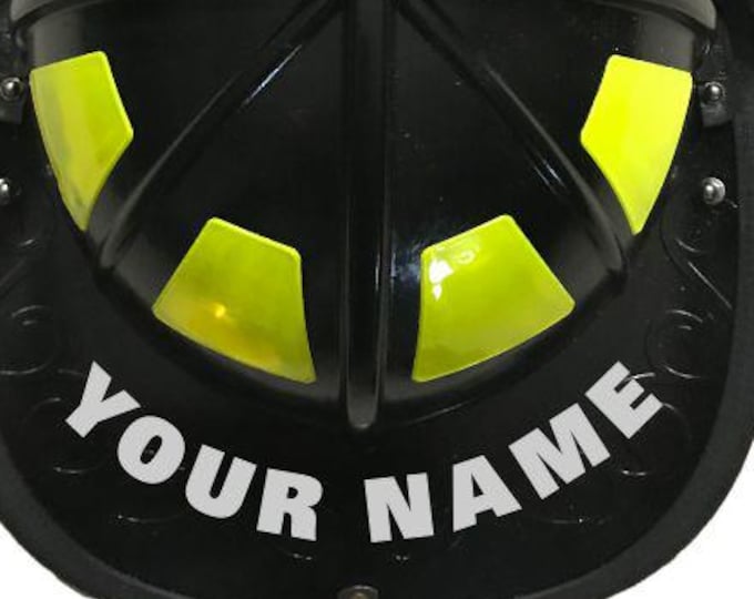 Firefighter Vinyl Decal Reflective Helmet Name Sticker UNION XK Font Helmet Name Decal
