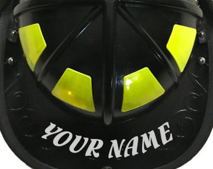 Firefighter Vinyl Decal Reflective Helmet Name Sticker FLAMENCO Font Helmet Name Decal