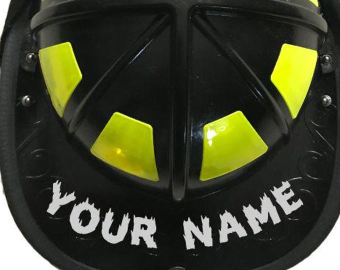 Firefighter Vinyl Decal Reflective Helmet Name Sticker FIRESTARTER Font Helmet Name Decal