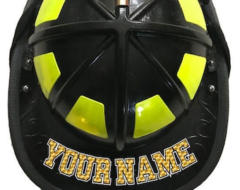 Firefighter Vinyl Decal Reflective Helmet Name Sticker Gold Leaf Style Vinyl Helmet Name Decal (Please Read Description)