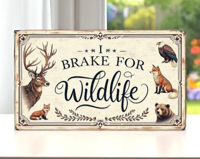I Brake For Forest Wildlife, Wildlife Bumper Sticker, Bear, Deer, Fox, Cute Bumper Sticker, I Break, Animal Sticker, Driver Sticker for Car