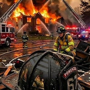 Firefighter Helmet Flag 8 Section Reflective BLACKOUT 8 Piece Decal for Traditional Helmets (Helmet not included)