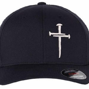 Christian Hat for Men and Women - Black Christian Cross Hat, Flex Fit, USA Flag Patch, Mens Faith Apparel image 4