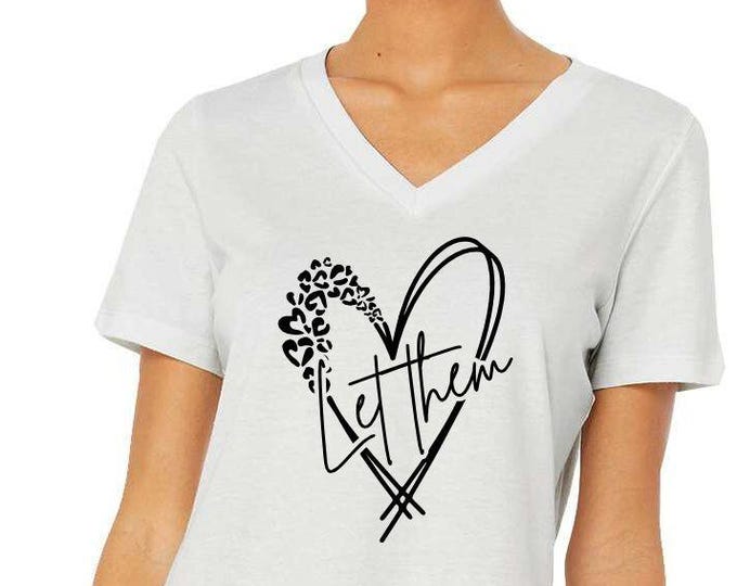 Let Them Women's Tshirt - Women’s Relaxed Jersey V-Neck Tee Version 2 Let Them