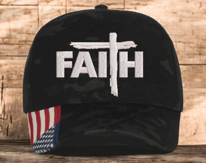 Christian Cross Baseball Cap Religious FAITH Cross Design Embroidered Hat Jesus Scripture Bible Church Gifts for Men and Women