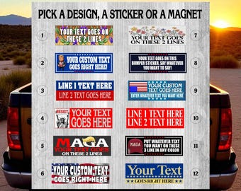 Custom Vinyl Bumper Sticker or Magnet | Custom Vinyl Stickers / Die Cut Stickers / Logo Stickers /