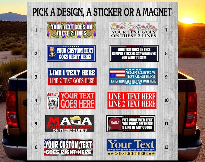 Custom Vinyl Bumper Sticker or Magnet | Custom Vinyl Stickers / Die Cut Stickers / Logo Stickers /
