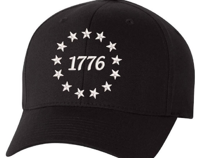 1776 Stars Embroidered FLEX FIT Hat - Declaration of Independence Hat - Various