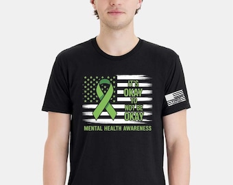 Mental Health Awareness Tshirt - It's Ok To Not Be Ok Tshirt And Free Sticker