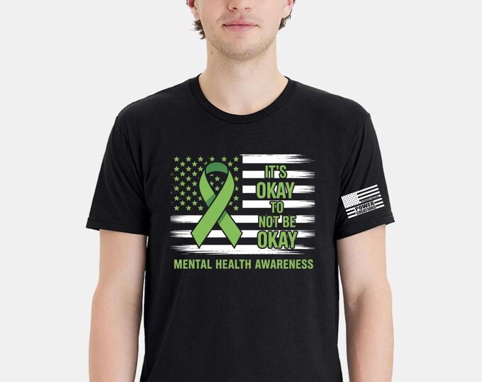 Mental Health Awareness Tshirt - It's Ok To Not Be Ok Tshirt And Free Sticker
