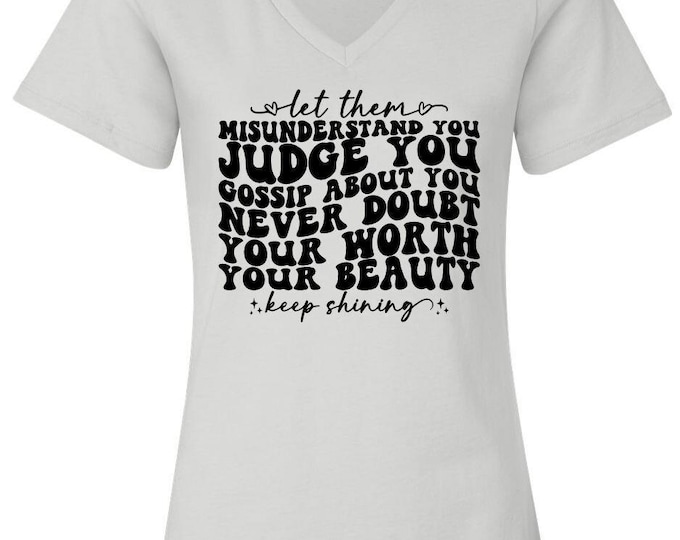 Let Them Women's Tshirt - Women’s Relaxed Jersey V-Neck Tee V3 Let them Judge