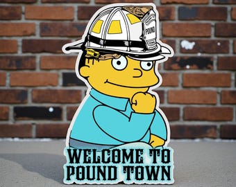 Fire Department Window Decal - Welcome to Pound Town Ralph Firefighter Graphic