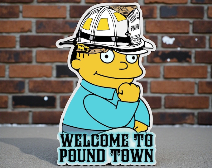 Fire Department Window Decal - Welcome to Pound Town Ralph Firefighter Graphic