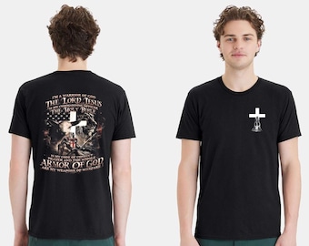 Christian Mens T-shirt "I'm a Warrior of God Armor of God Blk Short Sleeve Shirt