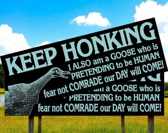 Keep Honking! Goose Espionage Bumper Stickers or Auto Magnets Set of 2