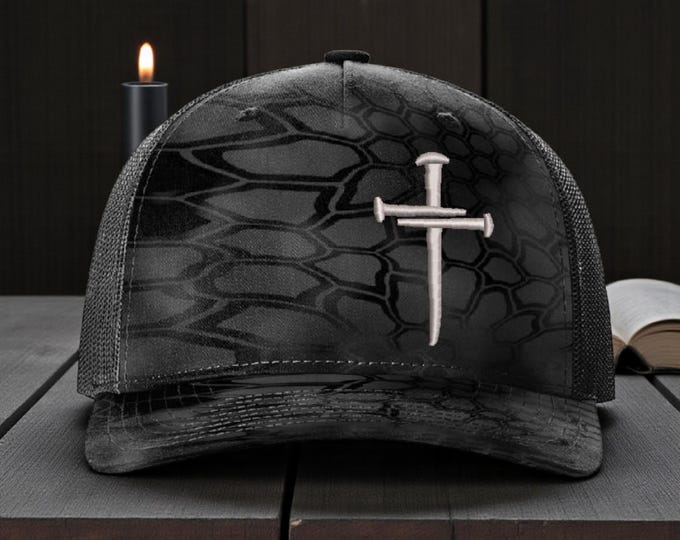 Jesus Christ Christian Cross Custom Embroidered Typhoon Hat with Mesh Back and Snapback Adjustment, Christian Hats for Men or Women