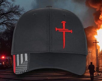 Jesus Christ Christian Cross Cross Hat Christian Hats for Men Women Jesus Christian Cross Cross CUSTOM Red Line Hat OC661 with Red Cross