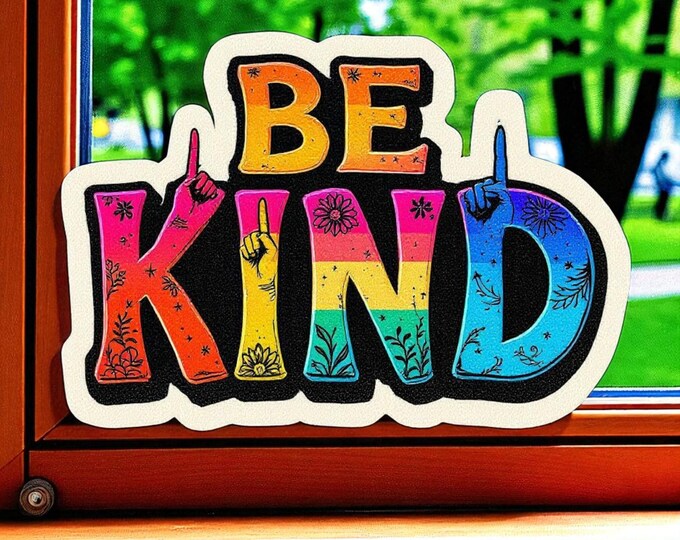 Be Kind Decal Equality Inclusion Diversity Love Car Bumper Sticker, Liberal Progressive Values, Democrat Feminist Gift, Human Rights Decal