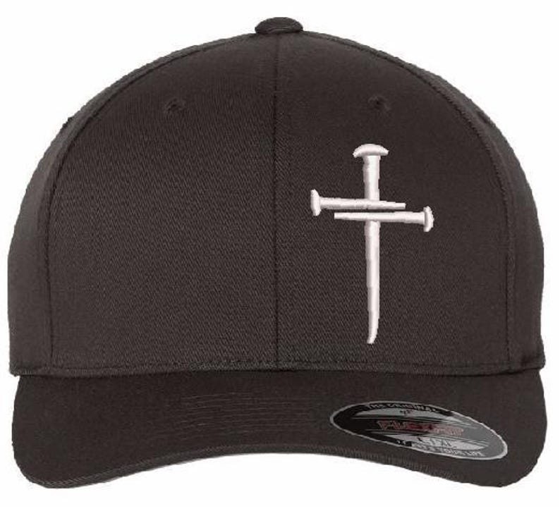 Christian Hat for Men and Women - Black Christian Cross Hat, Flex Fit, USA Flag Patch, Mens Faith Apparel image 5