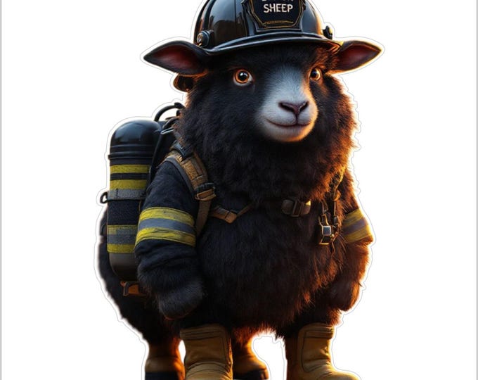 Firefighter Decal Firefighter Sticker Firefighter Fire Department Black Sheep Ai Generated Window Decal Fire Sticker