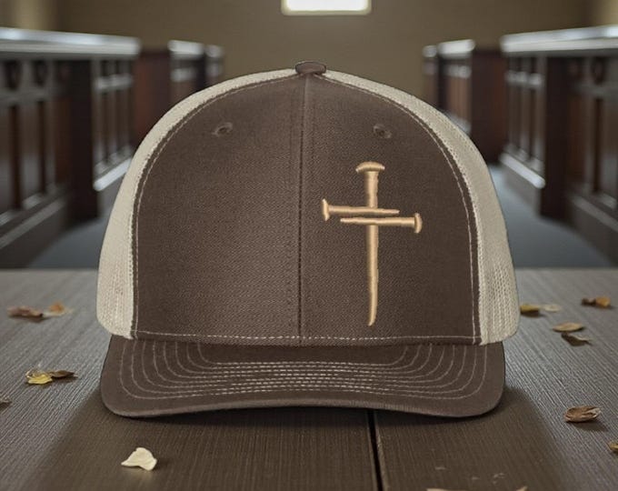 Christian Hats for Men Women Jesus Christian Cross Cross Brown/Khaki Richardson 112 Hat