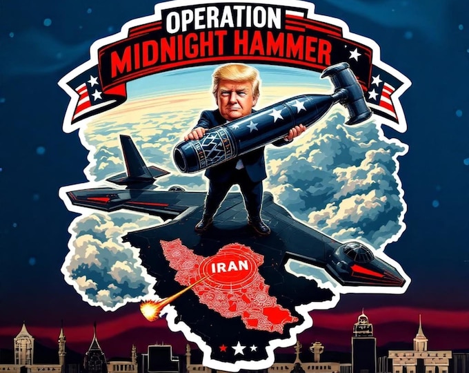 Trump Midnight Hammer Stealth Political Window Sticker Decal | Operation Midnight Hammer Decal | Window Sticker | Political | Window Decals