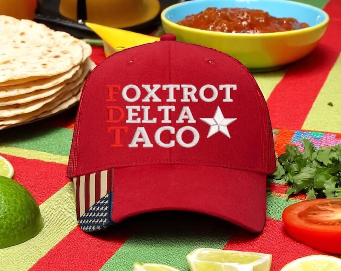Foxtrot Delta TACO Hat, Red F Donald Trump Baseball Cap, Stop The Project 2025 Coup, Veterans Against Trump, Subtle FDT, Not My President
