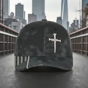 3 Nails Cross Typhoon hat and Challenge coin combination Premium Snapback Adjustable Hat