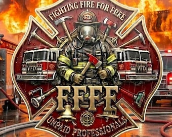 Fighting Fire for Free Volunteer Firefighter Window or Helmet Decal