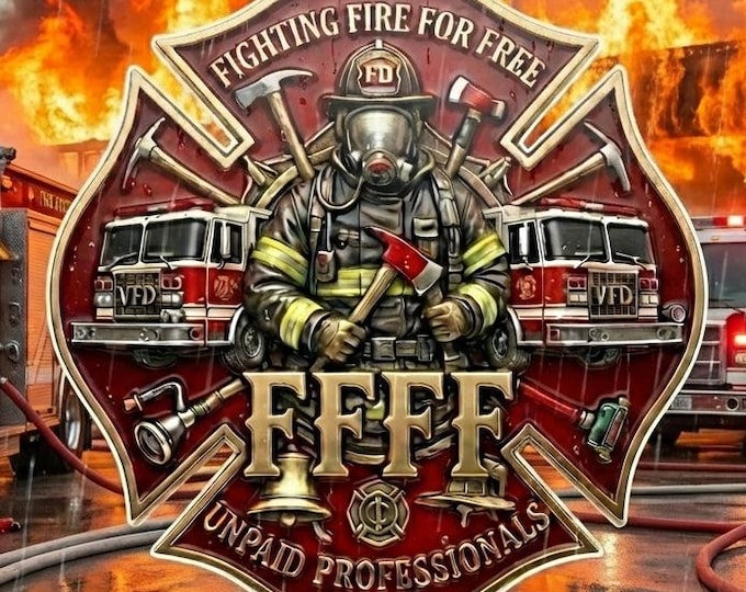 Fighting Fire for Free Volunteer Firefighter Window or Helmet Decal