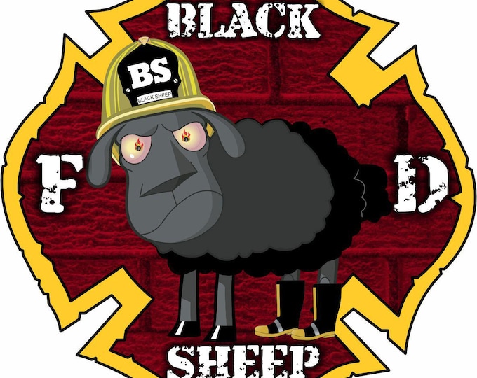 Firefighter Decal Firefighter Sticker Firefigher Decal - Black Sheep Firefighter Maltese Cross Window/Helmet Decal