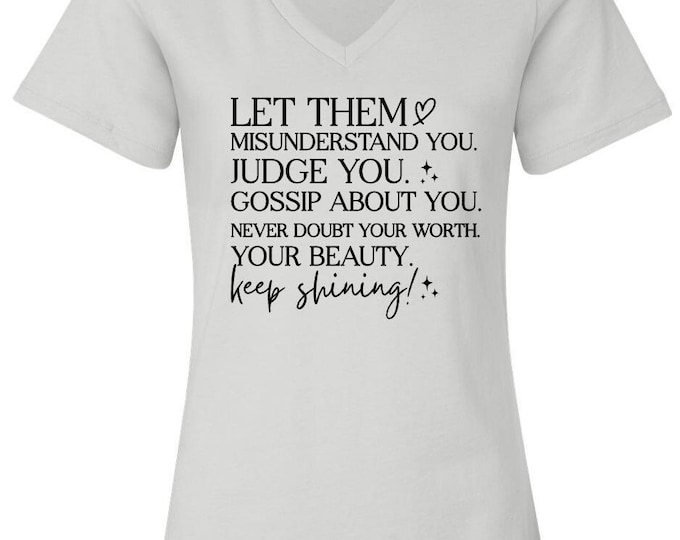 Let Them Women's Tshirt - Women’s Relaxed Jersey V-Neck Tee V6 Let Them Doubt