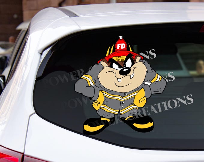 Firefighter Stickers - Digital Vector Artwork "Tazzy Animal Hands" Design PNG, EPS, JPG Digital files for graphic printing, shirts