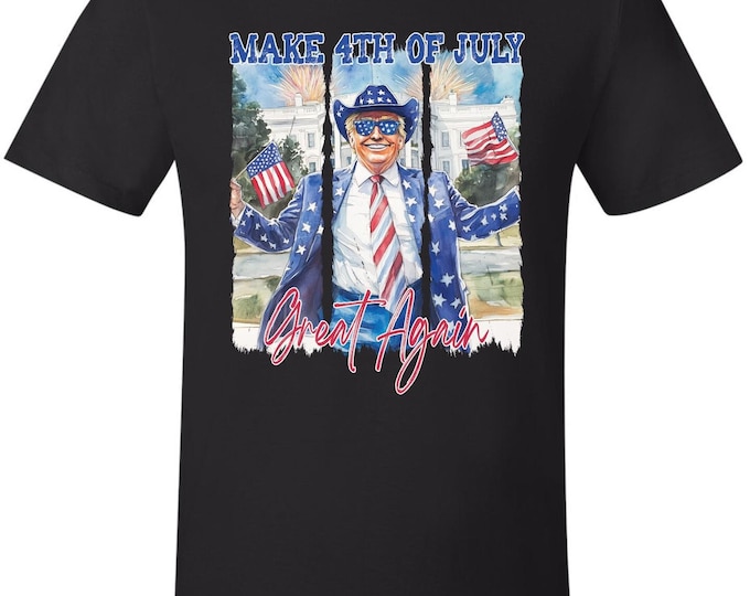 Trump Shirt Make 4th of July Great Again Printed Trump Tshirt MAGA DOGE MAHA