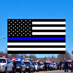 Thin Blue Line Flag Decal , American Flag Decal , Back the Blue Car Decal , Thin Blue Line Sticker, Support Law Enforcement Vinyl Decals