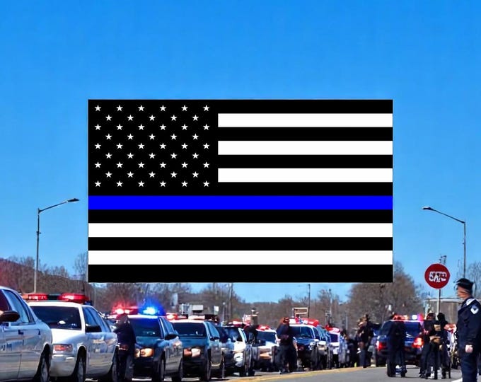 Thin Blue Line Flag Decal , American Flag Decal , Back the Blue Car Decal , Thin Blue Line Sticker, Support Law Enforcement Vinyl Decals