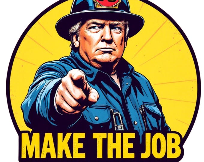 Firefighter Decal Vinyl Sticker Trump Supporter Sticker, Patriotic Vinyl Decal, make the job great again Trump Sticker Firefighter Decal