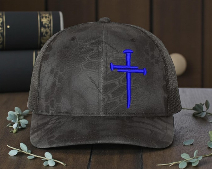 Jesus  Cross Christian Hat Christian Hats for Men Women Jesus  Cross ROYAL BLUE CROSS Hat Thin blue line police blue line hat