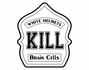 Firefigher Decal - White Helmets Kill Brain Cells Powershield Sticker Volunteer Firefighter