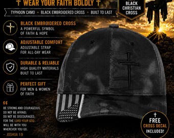 Christian Cross Hat, 3 Nail Cross Design Baseball Cap - Embroidered Faith Hat For Men & Women