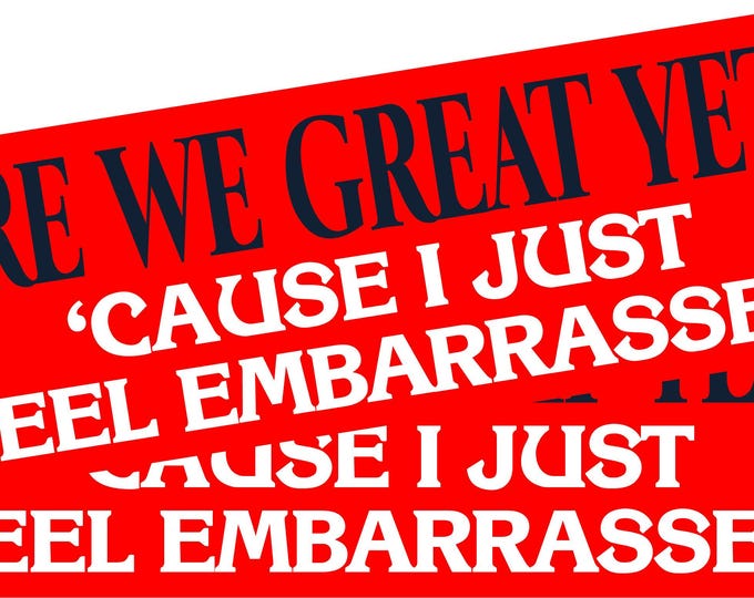 Anti Trump Bumper Stickers or Magnets ARE WE GREAT Yet Embarrassed Set of 2