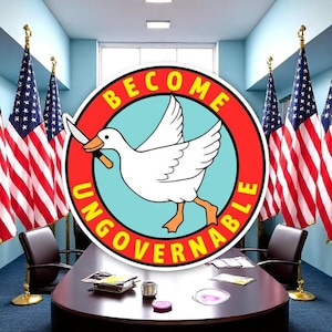 Become Ungovernable Goose Sticker, Goose With Knife Sticker BUY 1 GET 1 FREE, Anarchist Sticker, Funny Sticker, Funny Animal Stickers