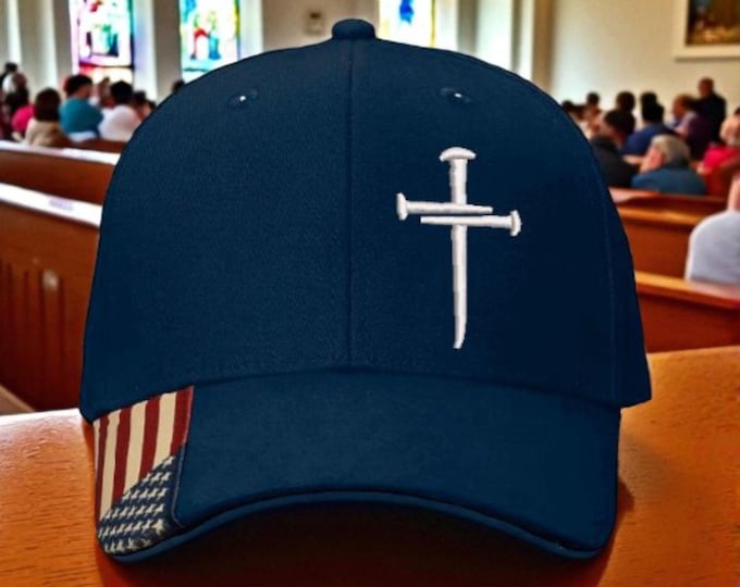 Christian Cross Cross Christian Cross Hat Jesus Christ Adjustable Navy Mesh Back Christian Hat for Men or Women Church Bible Scripture