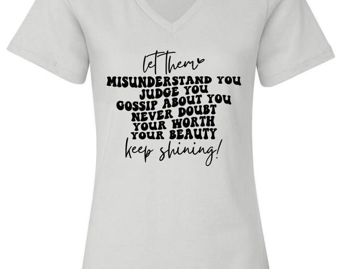 Let Them Women's Tshirt - Women’s Relaxed Jersey V-Neck Tee V5 Judge You Design