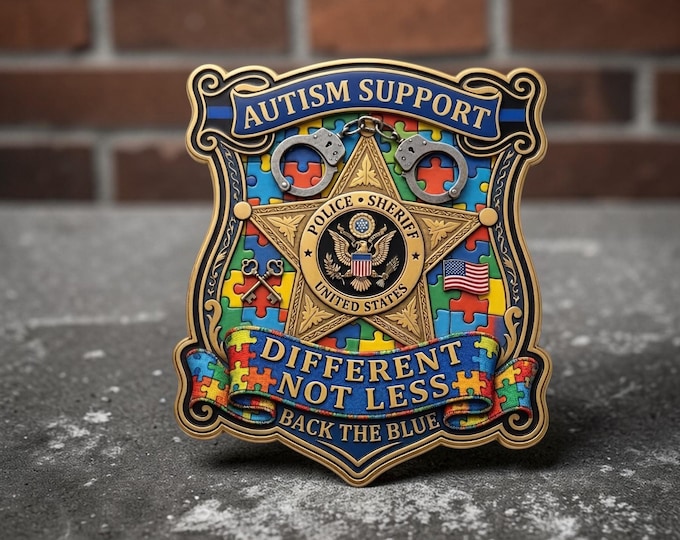 Autism Support Police Sheriff Back the Blue Helmet Window or Helmet Decal