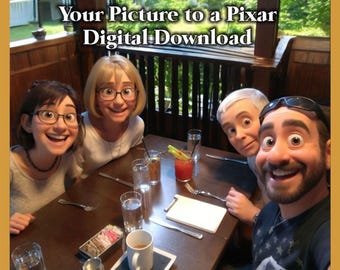 Pixar Style Portrait from Photo, Couple Cartoon Drawing, Pixar Art Style Portrait, 3D Cartoon Style Portrait, Personalized Cartoon Gift