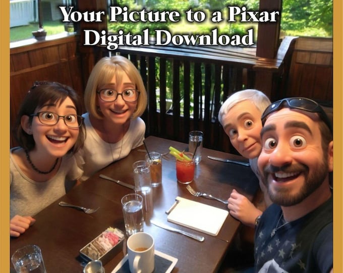 Pixar Style Portrait from Photo, Couple Cartoon Drawing, Pixar Art Style Portrait, 3D Cartoon Style Portrait, Personalized Cartoon Gift